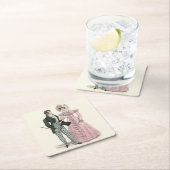 1823 Antieke Trouwman Vrouw Mode Kartonnen Onderzetters (Insitu)