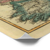 1823 Ierse kaart door Lucas Fielding Jr Poster (Hoek)