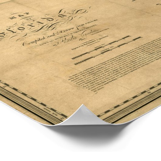 1823 Map of Florida Poster (Hoek)