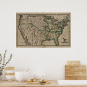 1823 Map of the United States Poster (Keuken)
