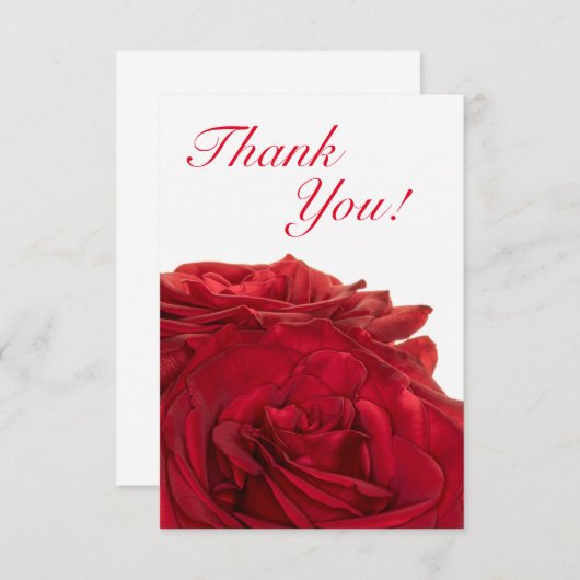 1824 - Rode bruiloft Roos Bedankkaart (Voorkant / Achterkant)