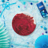 1824 - Rode bruiloft Rozen Papieren Bordje (Feest)