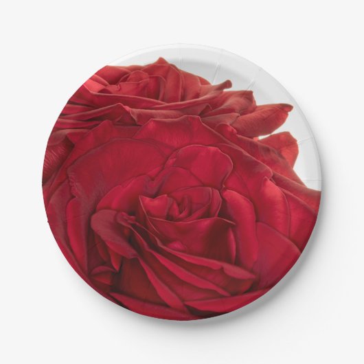 1824 - Rode bruiloft Rozen Papieren Bordje (Voorkant)