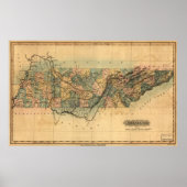 1826 Kaart van Tennessee Poster (Voorkant)