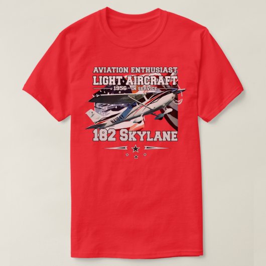182 Skylane Light Utility vliegtuig T-shirt (Design voorkant)
