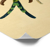  1830 Hummingbird Print Green Red (Hoek)