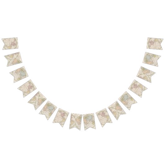 1831 Antieke Wereldkaart Reis Thema Vlaggetjes (Alle)