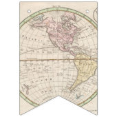 1831 Antieke Wereldkaart Reis Thema Vlaggetjes (Eerste vlag)