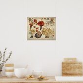  1831 paddenstoel Variety Gellow Brown Print (Keuken)