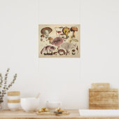 1831 paddenstoel Variety Gellow Brown Print (Keuken)