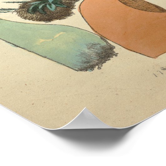 1831 paddenstoelvariëteit Geel rood afdrukken Poster (Hoek)