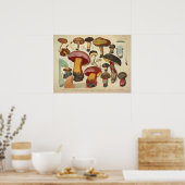  1831 paddenstoelvariëteit Geel rood afdrukken Poster (Keuken)