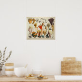 1831 paddenstoelvariëteit Rood bruin afdrukken Poster (Keuken)