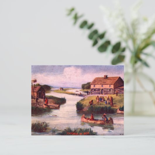 1833 Chicago Frontier Briefkaart (Staand voorkant)