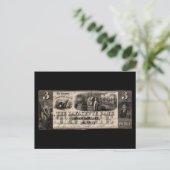 1837 Lafayette Bank Drie dollar Briefkaart (Staand voorkant)