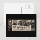 1837 Lafayette Bank Drie dollar Briefkaart (Voorkant / Achterkant)