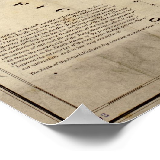 1838 Map Oregon Territory Hudson Bay Fur Trade Poster (Hoek)