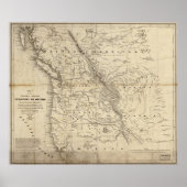 1838 Map Oregon Territory Hudson Bay Fur Trade Poster (Voorkant)