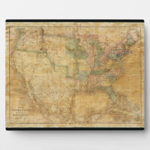 1839 David H. Burr Wall Map of the United States Fotoplaat