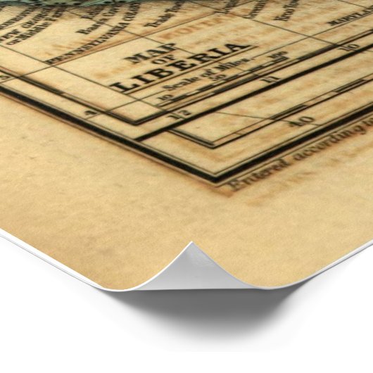 1839 Kaart van Afrika Poster (Hoek)