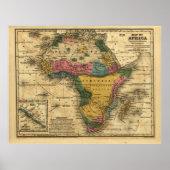 1839 Kaart van Afrika Poster (Voorkant)
