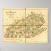 1839 Kaart van Tennessee & Kentucky Rails and Road Poster (Voorkant)