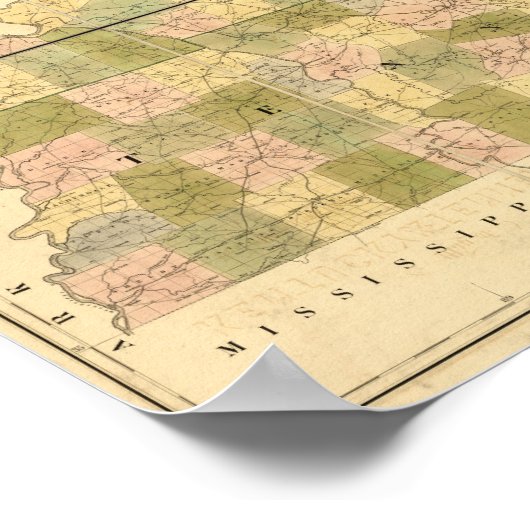 1839 Kaart van Tennessee & Kentucky Rails and Road Poster (Hoek)