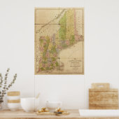 1839 Map of Maine & New England States Poster (Keuken)