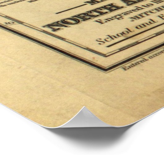 1839 Map of North America Poster (Hoek)