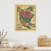 1839 Map of North America Poster (Keuken)