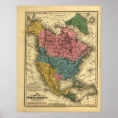 1839 Map of North America Poster (Voorkant)