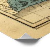 1839 Map of the Southern United States Poster (Hoek)