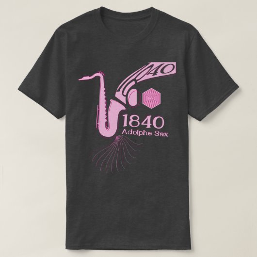 1840 De geboorte van de saxofoonmuziek T-shirt (Design voorkant)