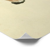 1841 Bruin groene paddenstoelen Kunst afdrukken Poster (Hoek)