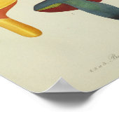  1841 Geel bruin rode paddenstoelen Kunst afdrukke Poster (Hoek)