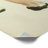 1841 Paddenstoelen met bruin Pet Kunst afdrukken Poster (Hoek)