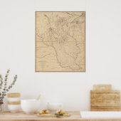 1843 Kaart van de Mississippi Poster (Keuken)