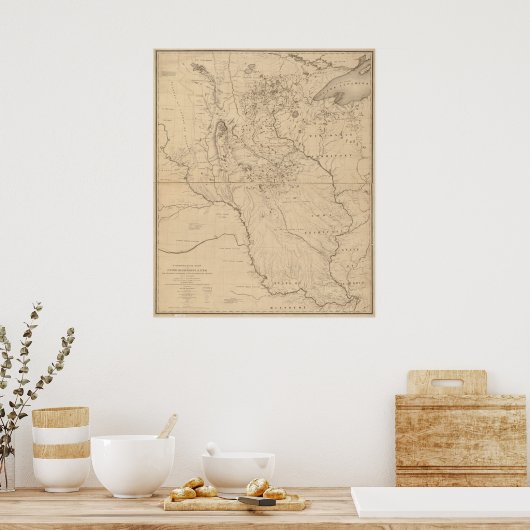 1843 Kaart van de Mississippi Poster (Keuken)