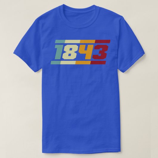 1843 Retro Typografie T-shirt (Design voorkant)