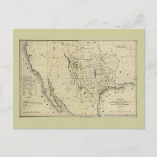 1844 Kaart van Texas en de Landen aan de rand (Voorkant)