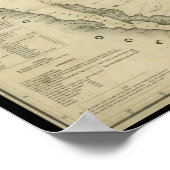 1844 Kaart van Texas en de Landen aan de rand Poster (Hoek)