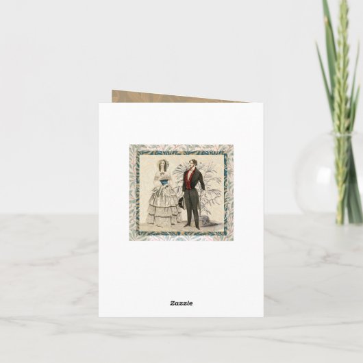  1844 Victoriaans huwelijk Artwork Bedankkaart (Achterkant)