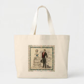  1844 Victoriaans huwelijk Artwork Grote Tote Bag (Voorkant)