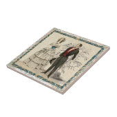  1844 Victoriaans huwelijk Artwork Tegeltje (Zijkant)