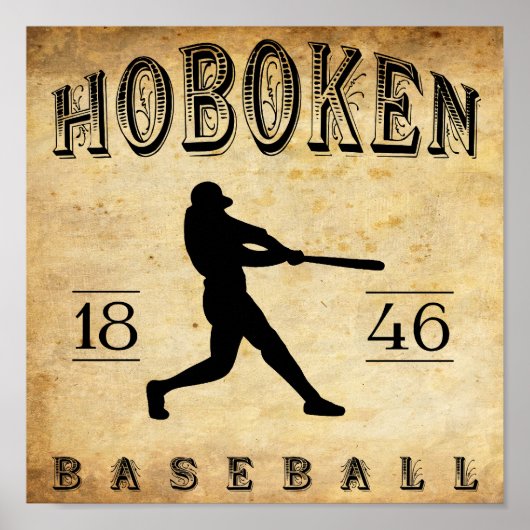 1846 Hoboken New Jersey Baseball Poster (Voorkant)
