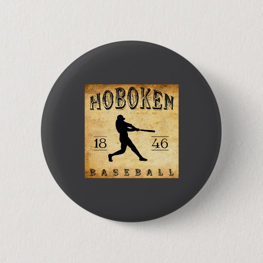 1846 Hoboken New Jersey Baseball  Ronde Button 5,7 Cm (Voorkant)