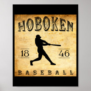 1846 Hoboken New Jersey honkbal T-shirt Poster