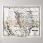1846 Texas Map Poster (Voorkant)