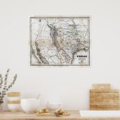 1846 Texas Map Poster (Keuken)