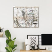 1846 Texas Map Poster (Thuiskantoor)
